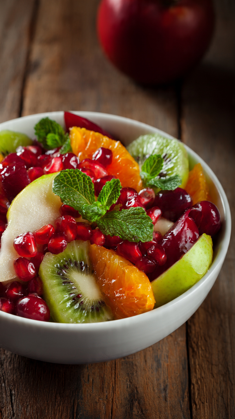 Winter Fruit Salad with Feta, Cranberries, and Honey-Citrus Dressing