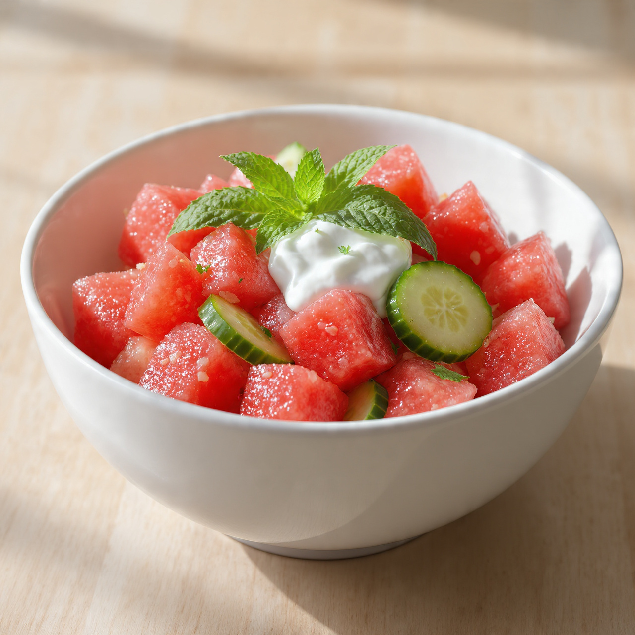 Watermelon Salad with Honey Lime Vinaigrette