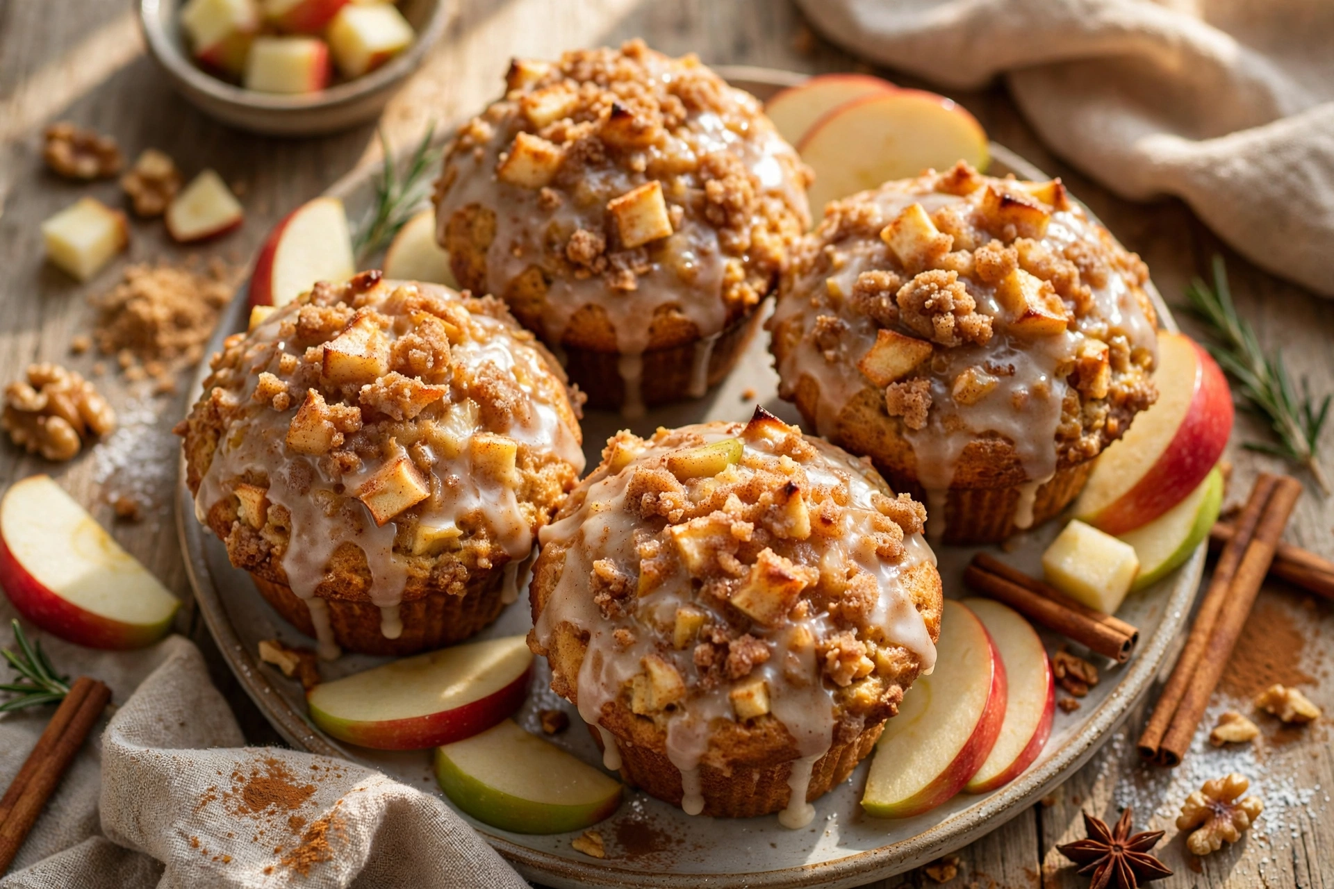 Apple Fritter Cinnamon Muffins
