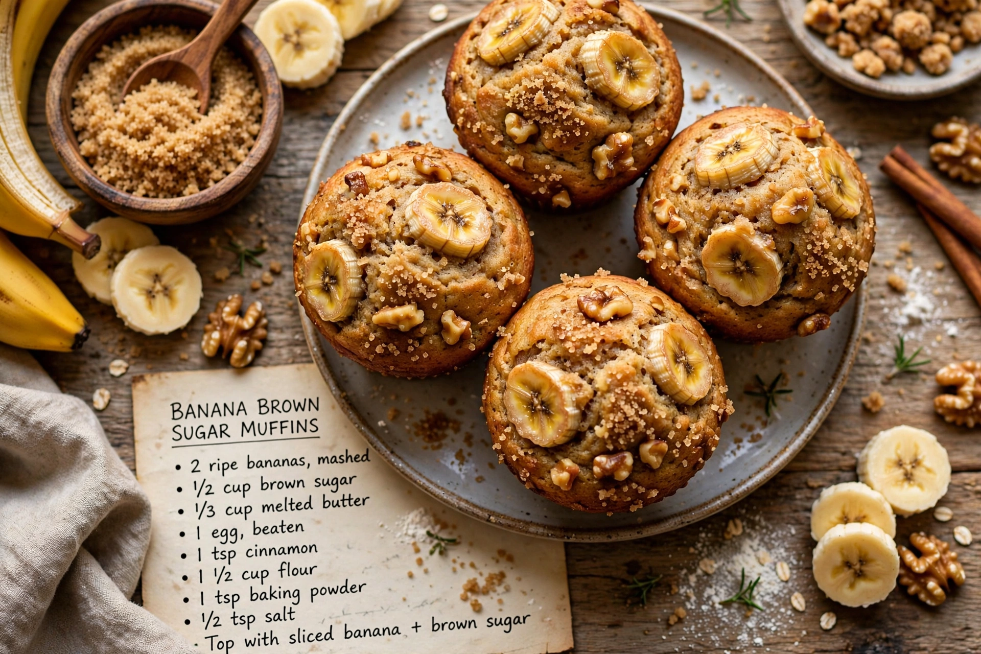 Banana Brown Sugar Muffins