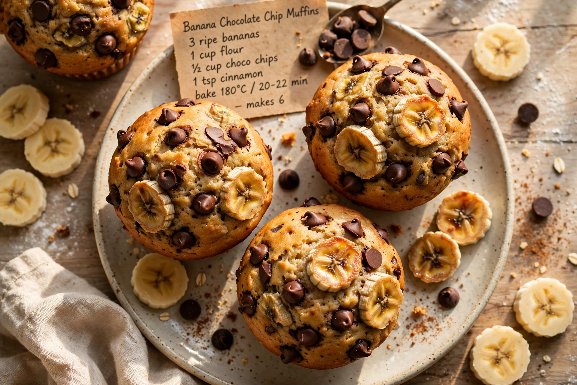 Banana Chocolate Chip Muffins