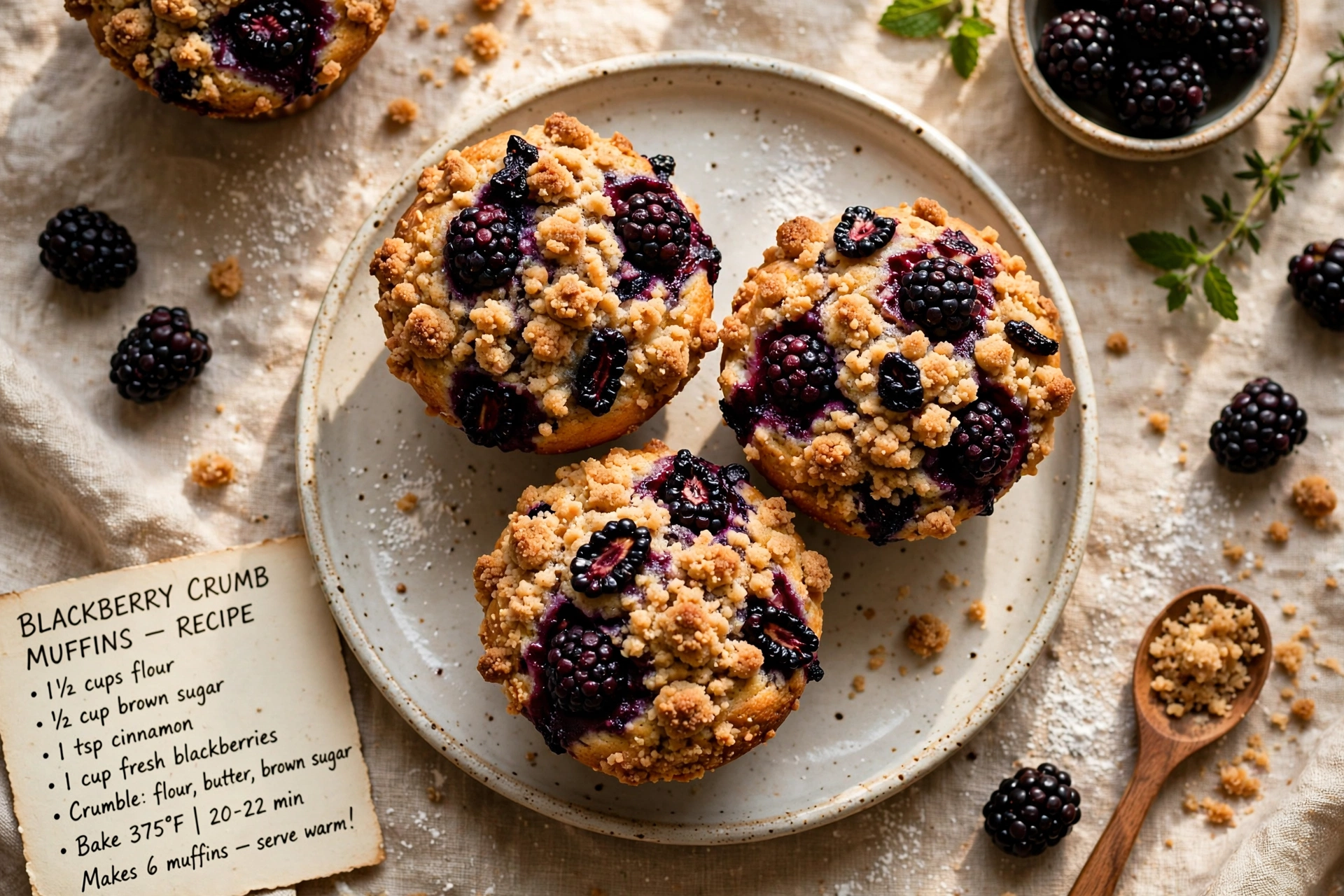 Blackberry Crumb Muffins