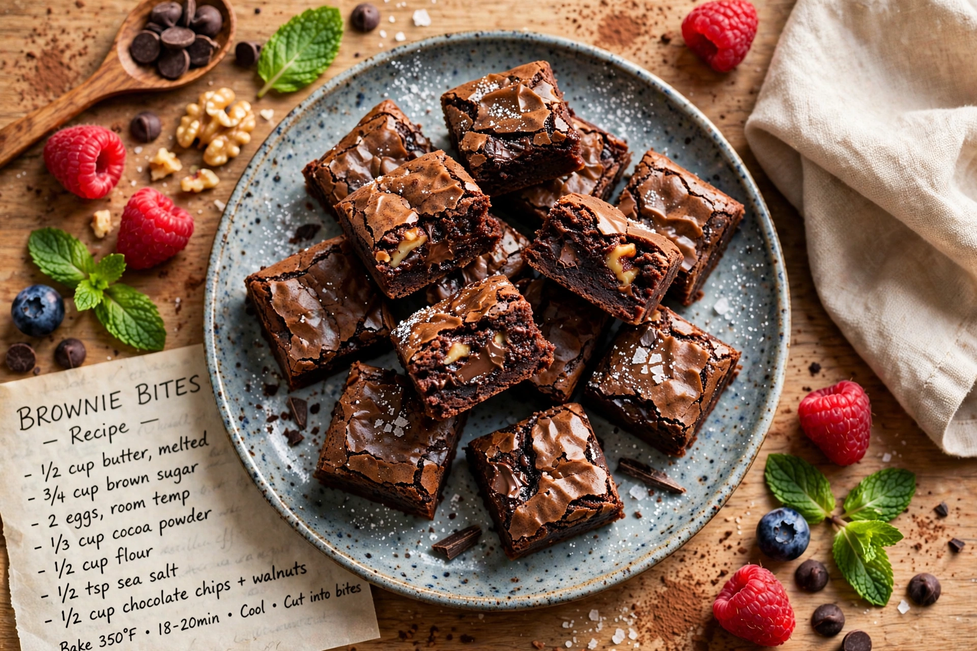 Chewy Two-Bite Brownie Bites