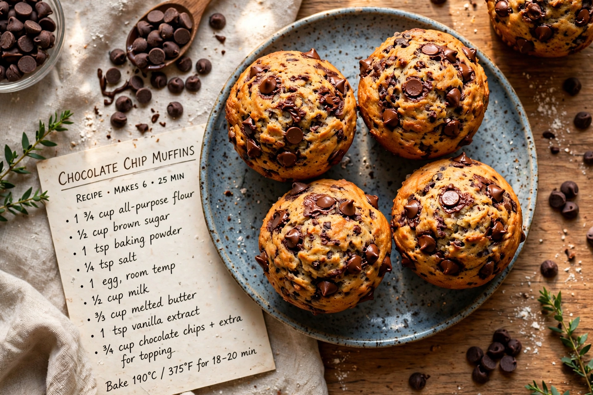 Easy Chocolate Chip Muffins