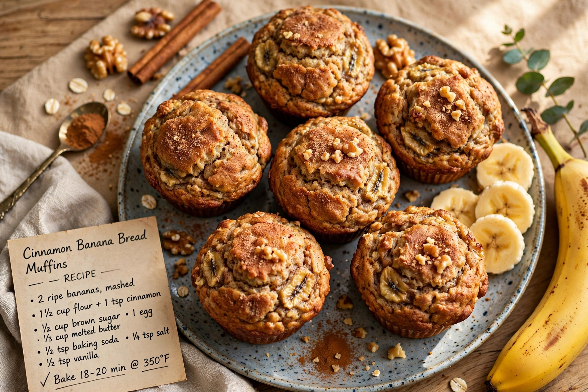 Cinnamon Banana Bread Muffins