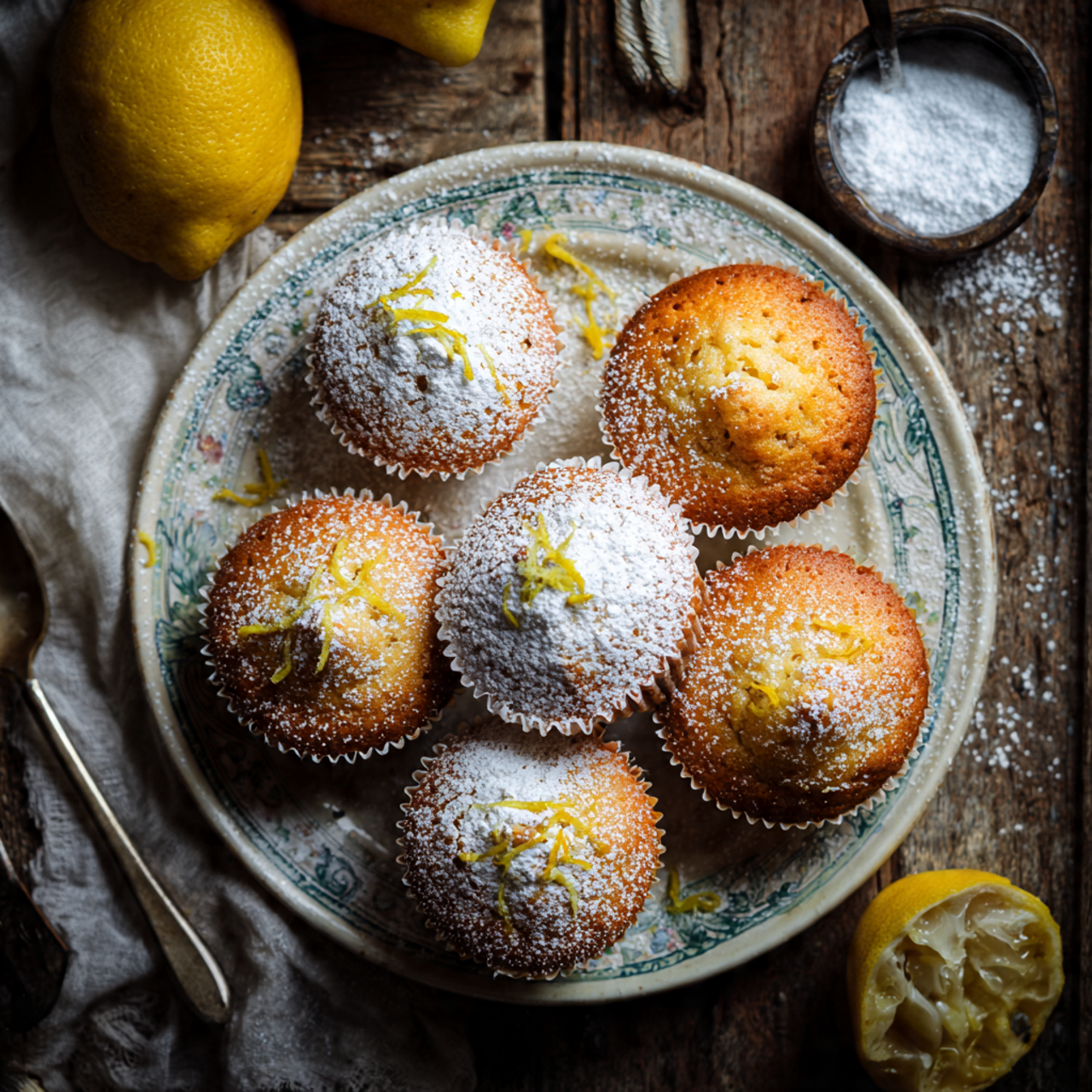 Best Lemon Muffins with Crumb Topping